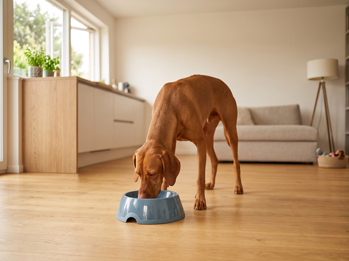 Savic Picnic 3 large feeding bowl bluestone for dogs, 1.25 L, 24 x 24 x 10.3 cm, built-in handle.