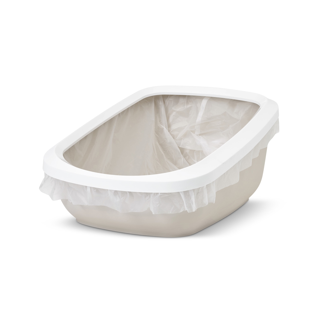 Savic Aseo Jumbo Mocha large high-back cat litter tray with white rim and Bag It Up Jumbo liners