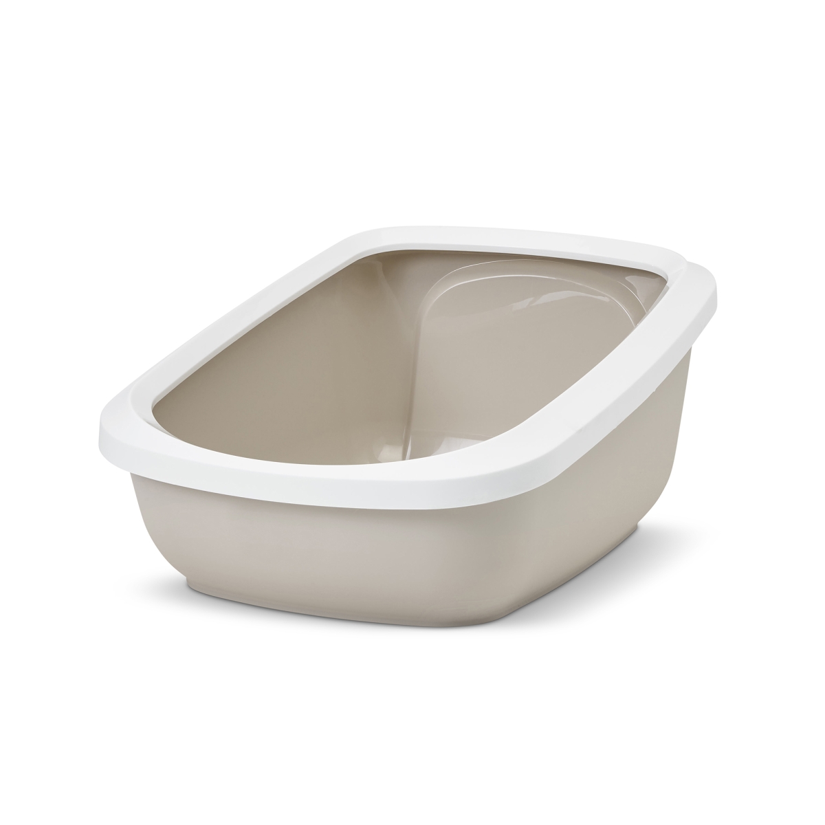 Savic Aseo Jumbo Mocha large high-back cat litter tray with white rim