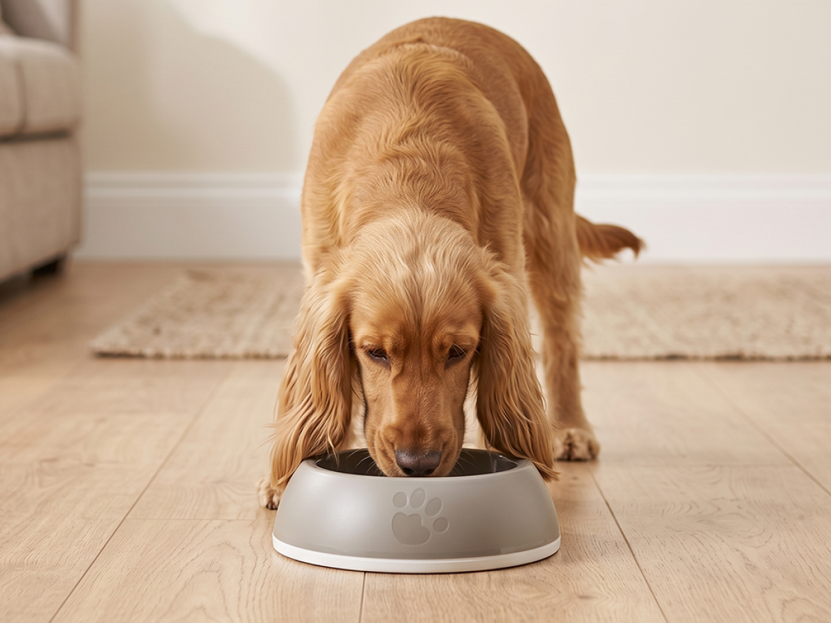 Savic Delice 2 feeding bowl for dogs warm grey, 0.6 L, 20.5 x 20.5 x 6.5 cm, rubber non-slip rim.