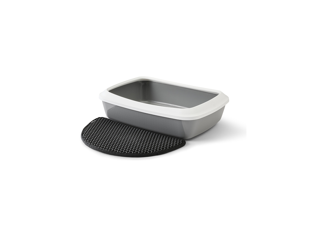 Savic Iriz 42 cm Cool Grey low-entry cat litter tray