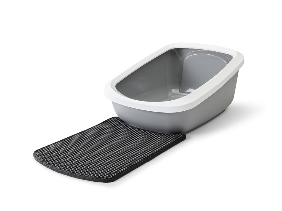 Savic Aseo Jumbo Botanical Green large high-back cat litter tray with white rim