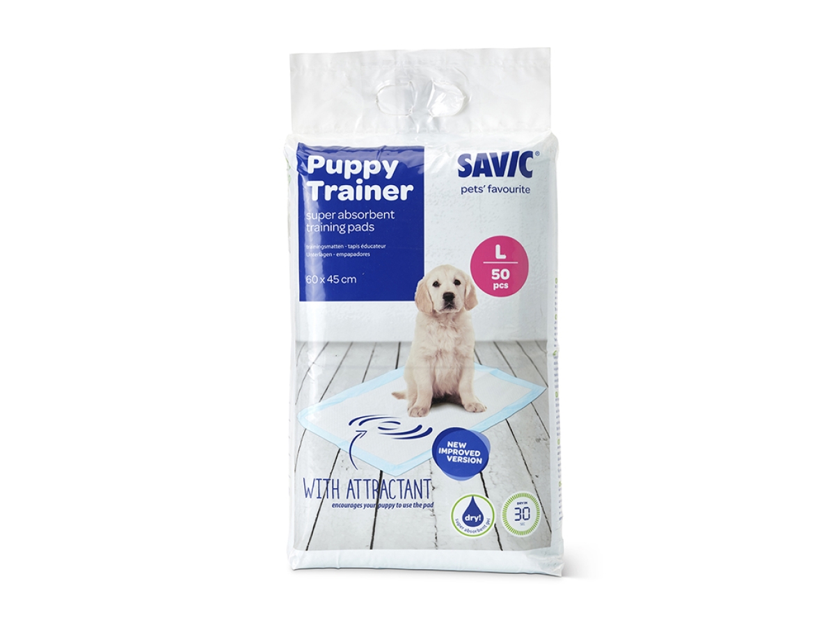 Savic Puppy Trainer Large training pads, shown as folded absorbent pads