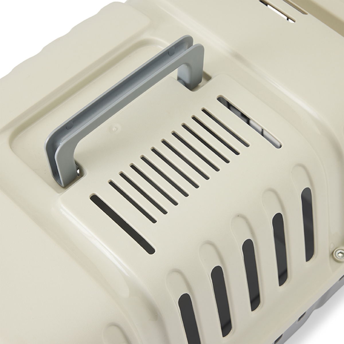 Savic Compass ivory grey pet carrier 46 x 31 x 31 cm for cats and small dogs up to 10 kg with spring-lock door.