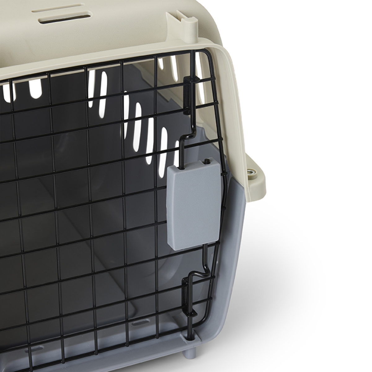 Savic Compass ivory grey pet carrier 46 x 31 x 31 cm for cats and small dogs up to 10 kg with spring-lock door.