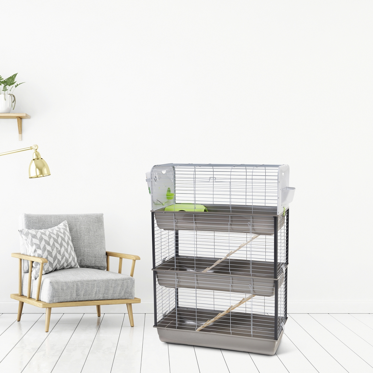 Caesar 3 Triple small animal cage interior Caesar 3 Triple small animal cage interior