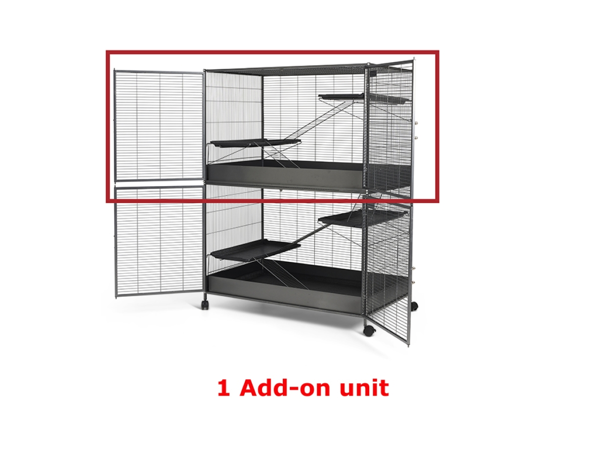 Savic Royal Suite XL Add-on Unit anthracite metal cage extension with ladders, platforms and protective rims, 115 × 67.5 × 71 cm.