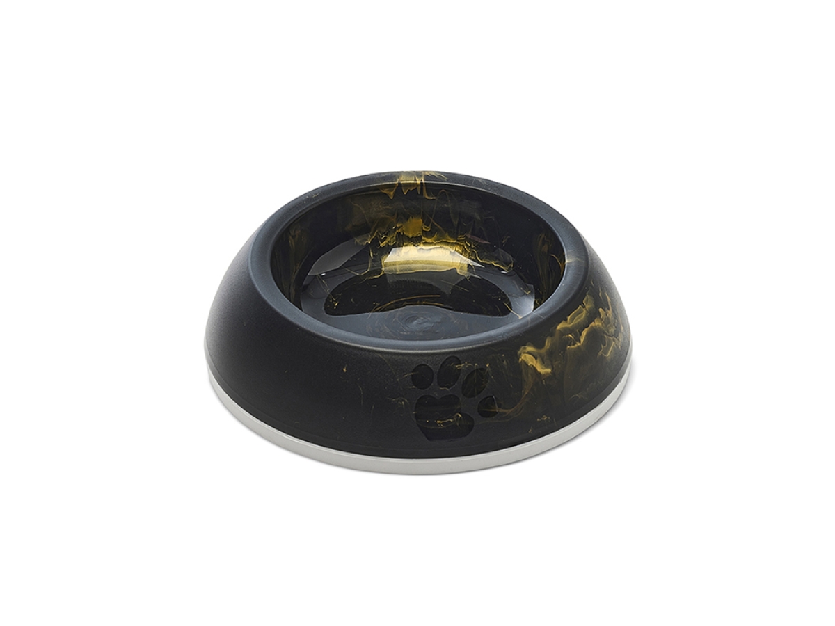 Delice Cat Marble Black Gold 0.2 L – Stylish Feeding & Drinking Bowl Top view of Savic Delice Cat Marble Black Gold 0.2 L feeding and drinking bowl with non-slip rim and marble finish