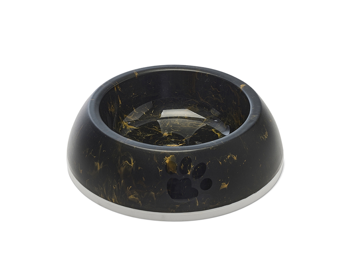 Savic Delice 3 Marble Black Gold 1.2 L feeding and drinking bowl with non-slip rim and marble finish