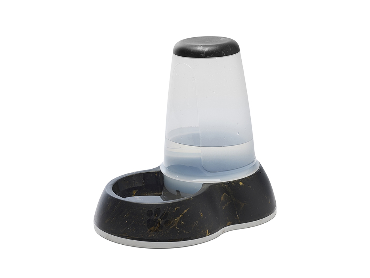 Savic Loop Marble Water Large dispenser in marble black gold with transparent water container and non-slip base filled with water