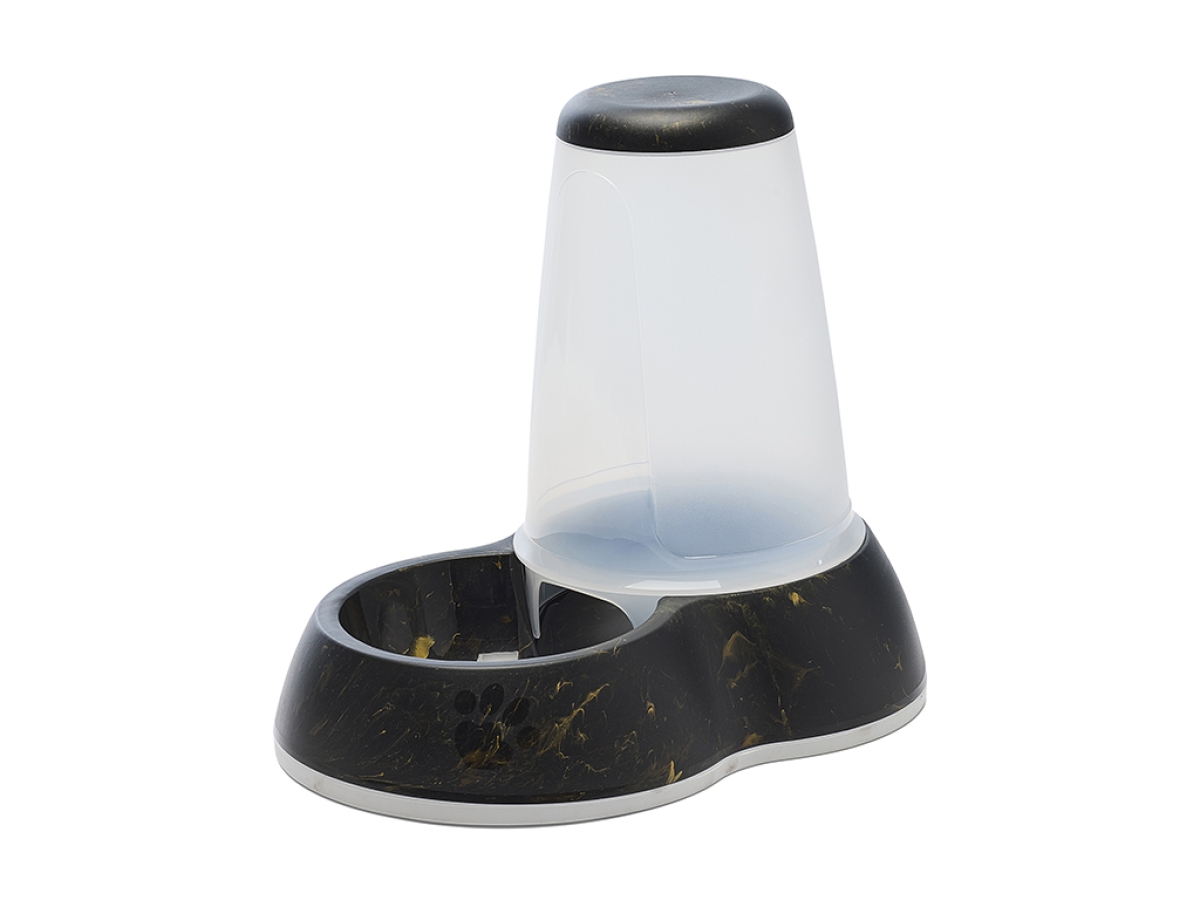 Savic Loop Marble Food Large dispenser in marble black gold with transparent container and non-slip base