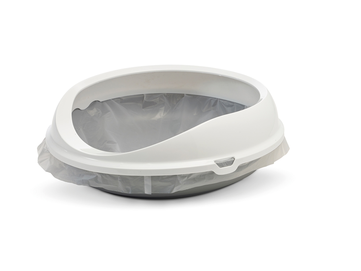 Figaro litter tray - grey + bag it up maxi