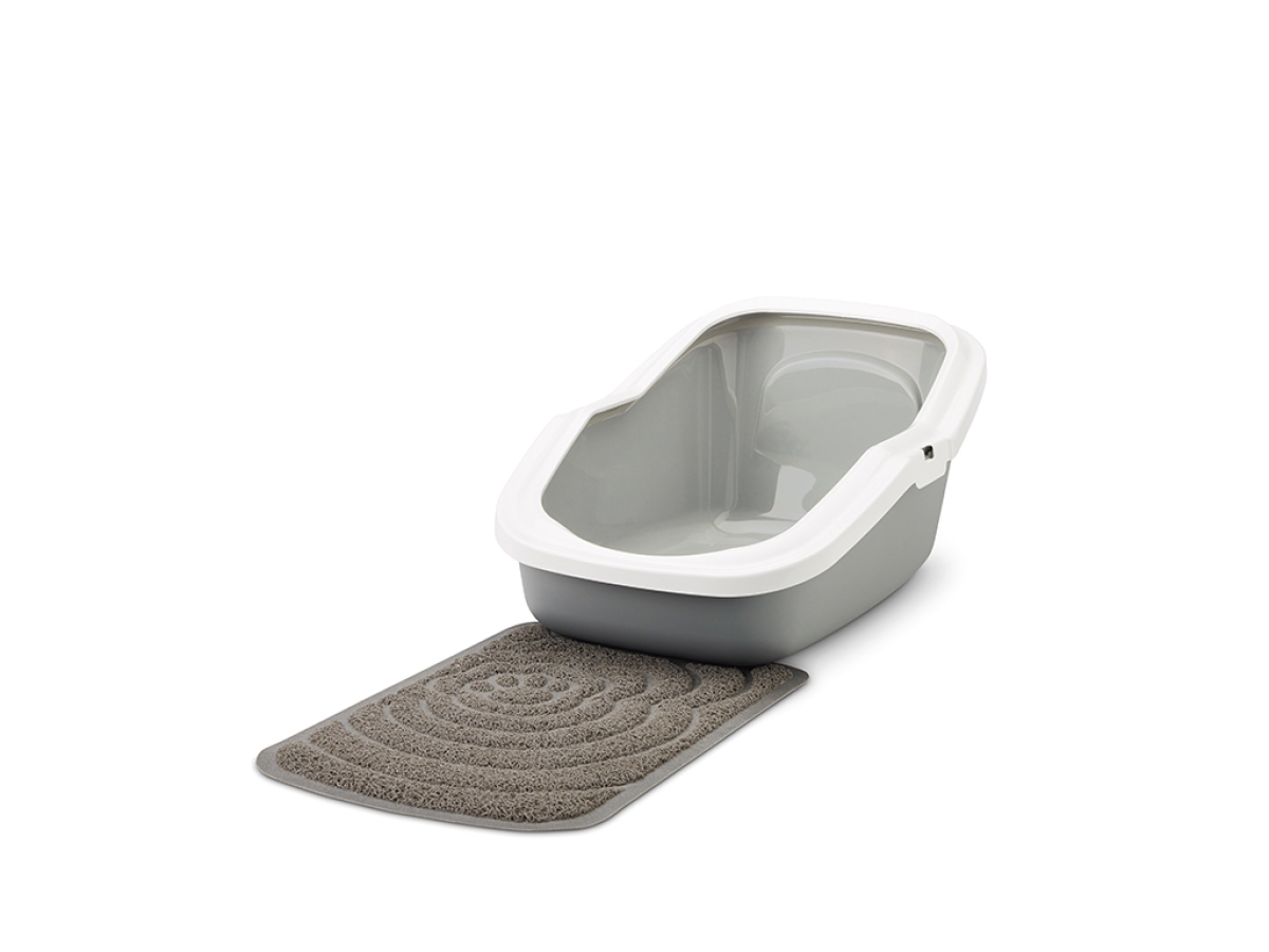 Savic Litter Tray Mat in grey – PVC mat for Aseo cat litter boxes.