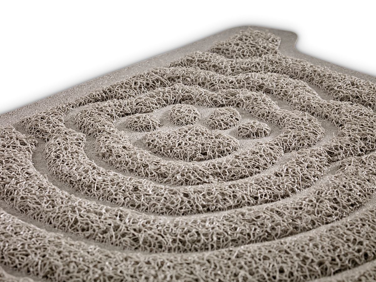 Detail view of Savic Litter Tray Mat in grey – PVC mat for Nestor and Aseo cat litter boxes.