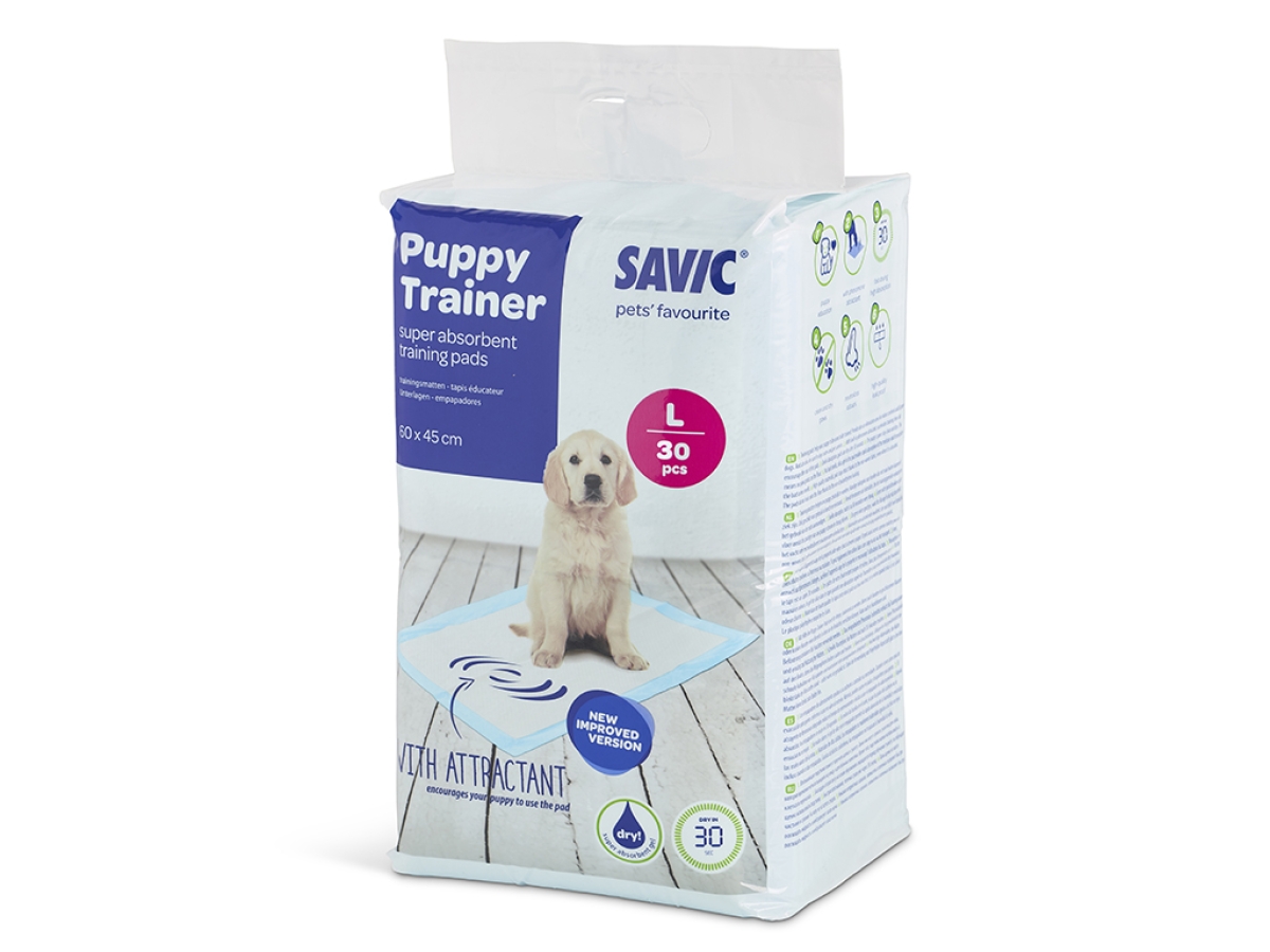 Savic Puppy Trainer Large training pads, shown as folded absorbent pads