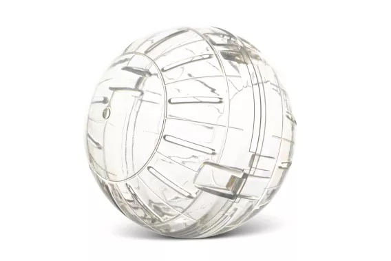 Runner Small exercise ball with 12 cm diameter, transparent design, and non-toxic construction for dwarf hamsters.