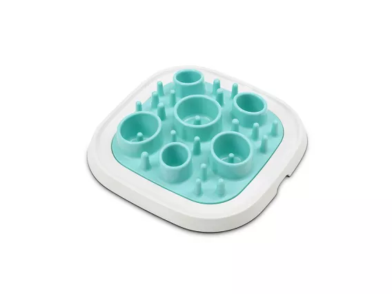 Pet Enigma slow feeder for cats and dogs, designed to slow down eating, reduce bloating, and provide mental stimulation.