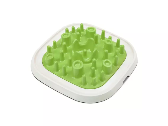 Pet Enigma slow feeder for cats and dogs, designed to slow down eating, reduce bloating, and provide mental stimulation.