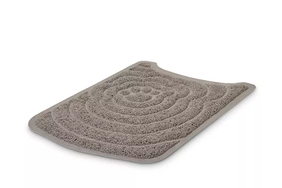 Grey litter tray mat designed for Nestor Jumbo, Aseo Jumbo, and other litter boxes, preventing litter tracking and keeping floors clean.