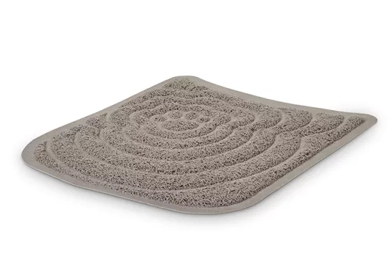 Grey litter tray mat designed for Nestor Corner and Rincon litter boxes, preventing litter tracking and maintaining a clean space.