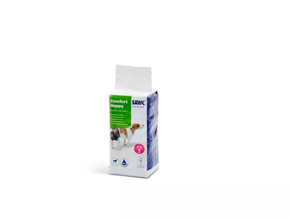 Comfort Nappy Dog Diapers – Super absorbent, leak-proof nappies with a black outer layer. Ideal for puppies, dogs in heat, or incontinence.