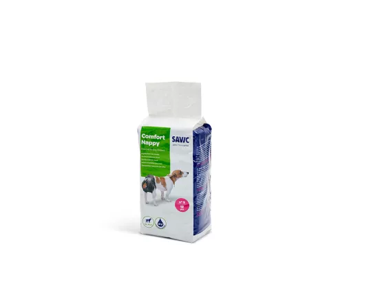 Comfort Nappy Dog Diapers – Super absorbent, leak-proof nappies with a black outer layer. Ideal for puppies, dogs in heat, or incontinence.