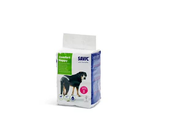 Comfort Nappy Dog Diapers – Super absorbent, leak-proof nappies with a black outer layer. Ideal for puppies, dogs in heat, or incontinence.
