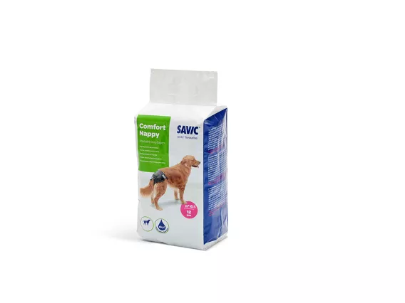 Comfort Nappy Dog Diapers – Super absorbent, leak-proof nappies with a black outer layer. Ideal for puppies, dogs in heat, or incontinence.