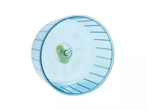 Rolly Large exercise wheel with closed running surface, durable plastic construction, and easy wire cage installation.